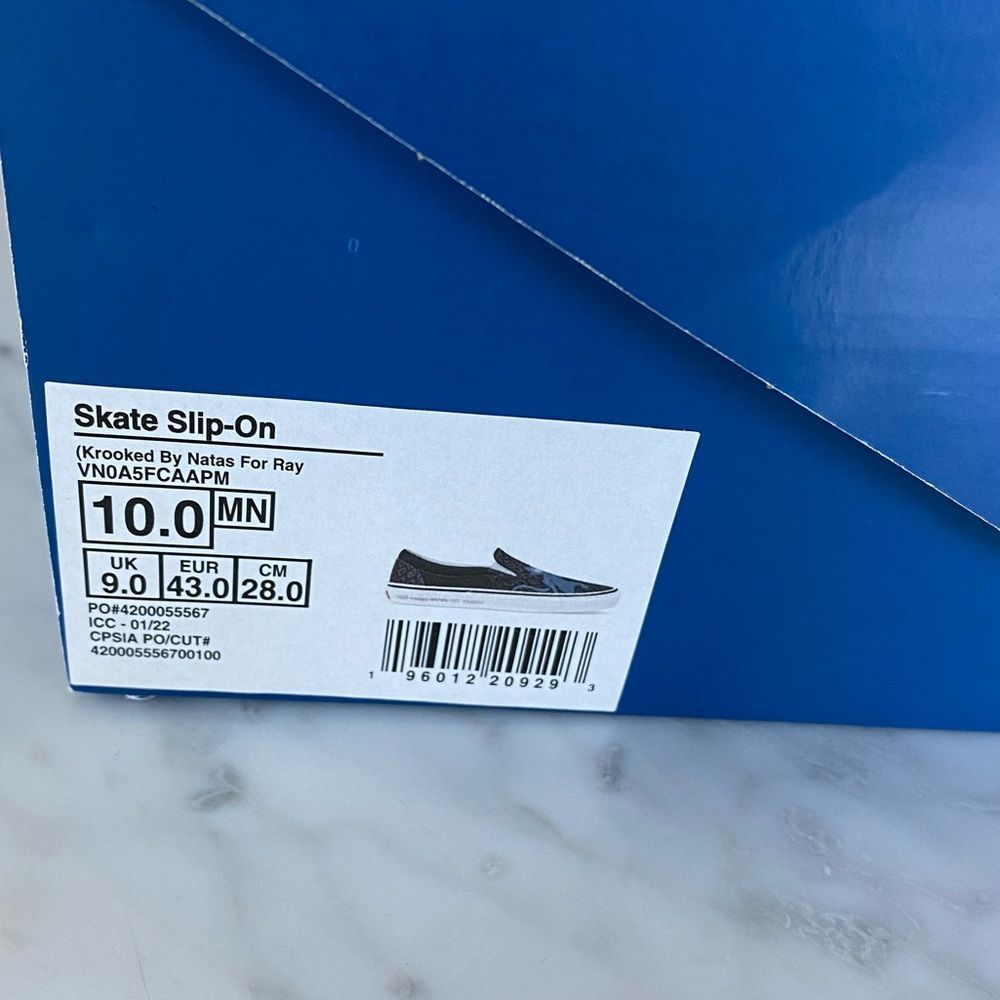 Vans X Krooked Natas Skate Slip On Skateboard Shoes VN0A5FCAAPM MEN'S Size 10 - Picture 7 of 7